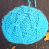 sky blue knitted planet with diamond pattern