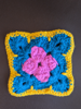 Pink flower and blue