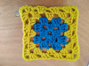 Yellow square with blue centre