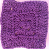 Very wobbly purple square in simple pattern.