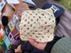 An off white granny square