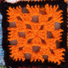 Orange centre with black border