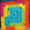 Bright multicoloured solid square