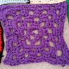 Large purple square worked in a loose style