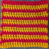 Alternating red and yellow rows