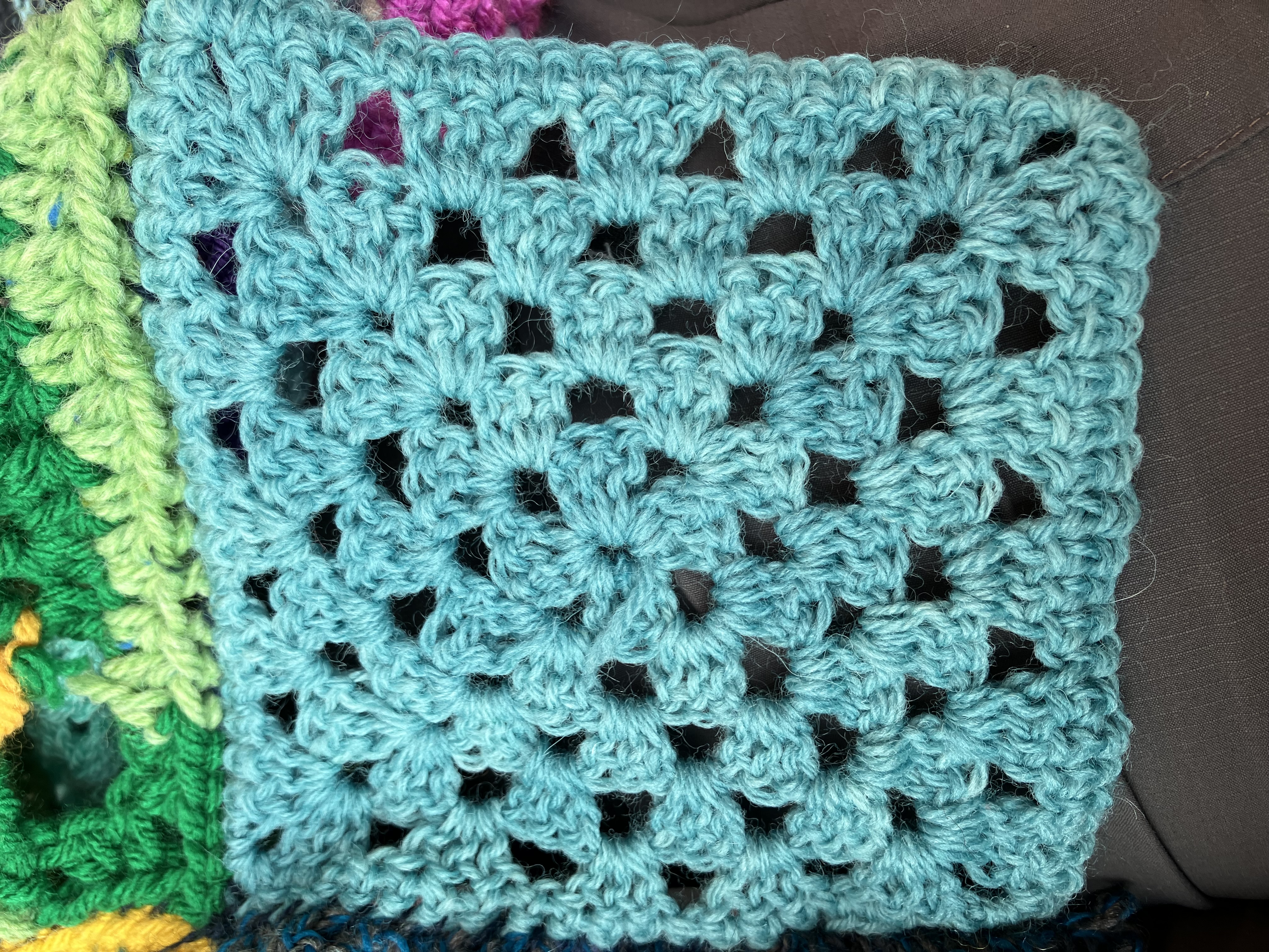 Granny square in turquoise