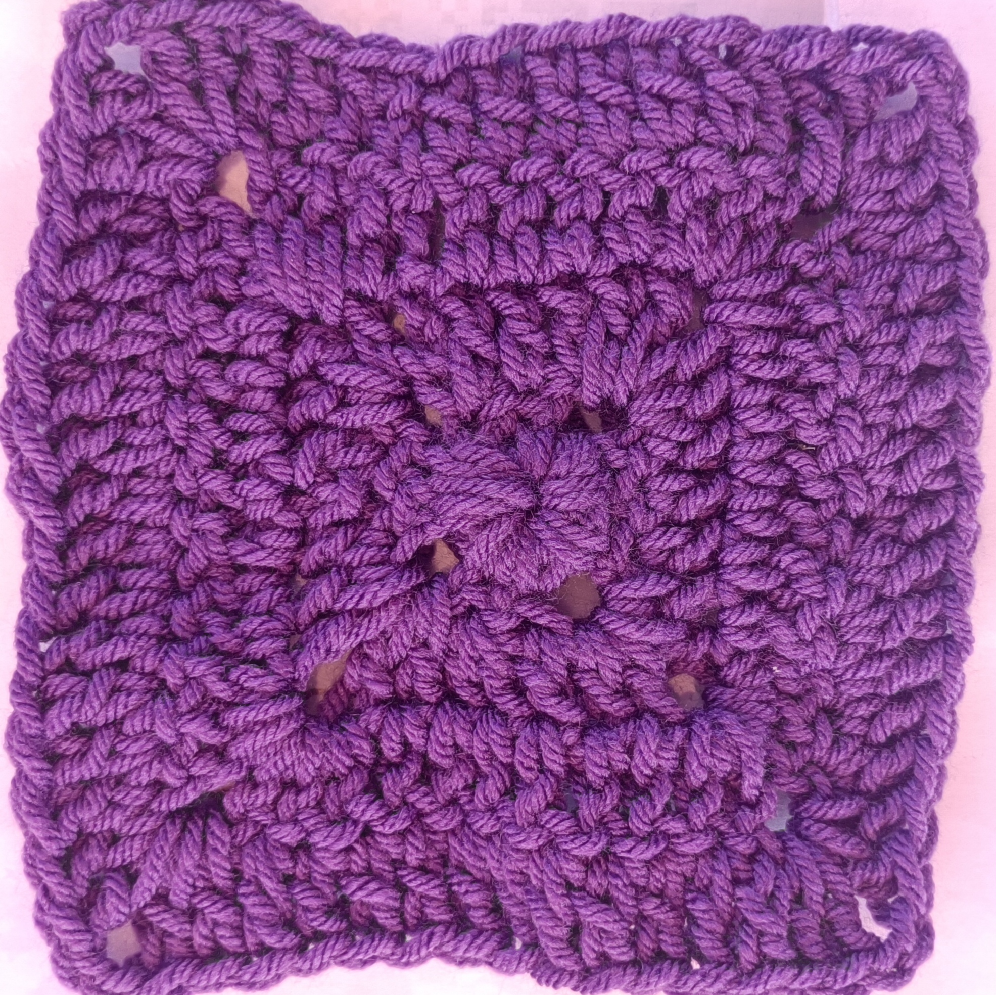 Very wobbly purple square in simple pattern.
