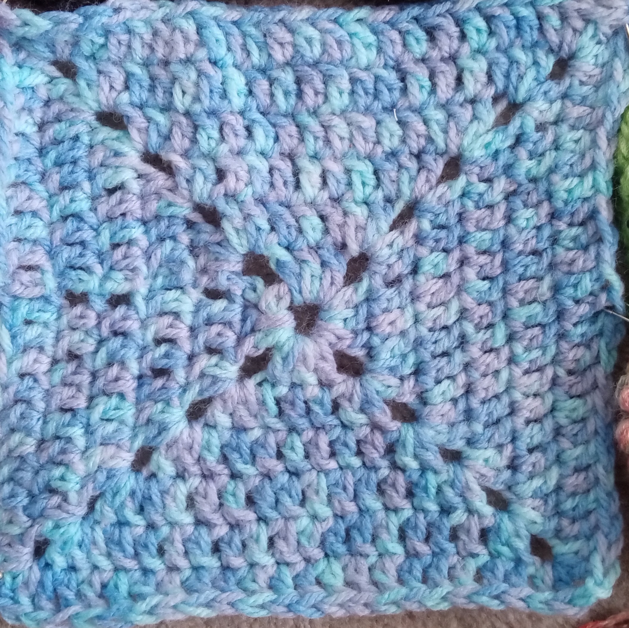 Variegated blue and purple solid square